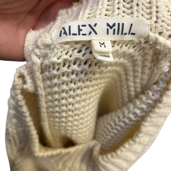 Alex Mill red white candy cane French Breton Stripes cotton saweater M - Picture 3 of 5